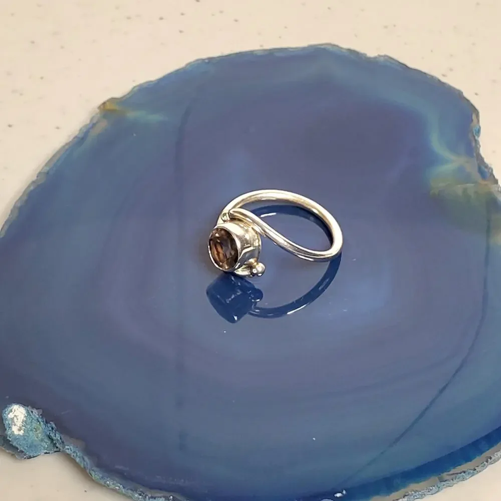 Unbranded .925 Sterling Silver Smoky Quartz Art Deco Ring - Picture 7 of 9